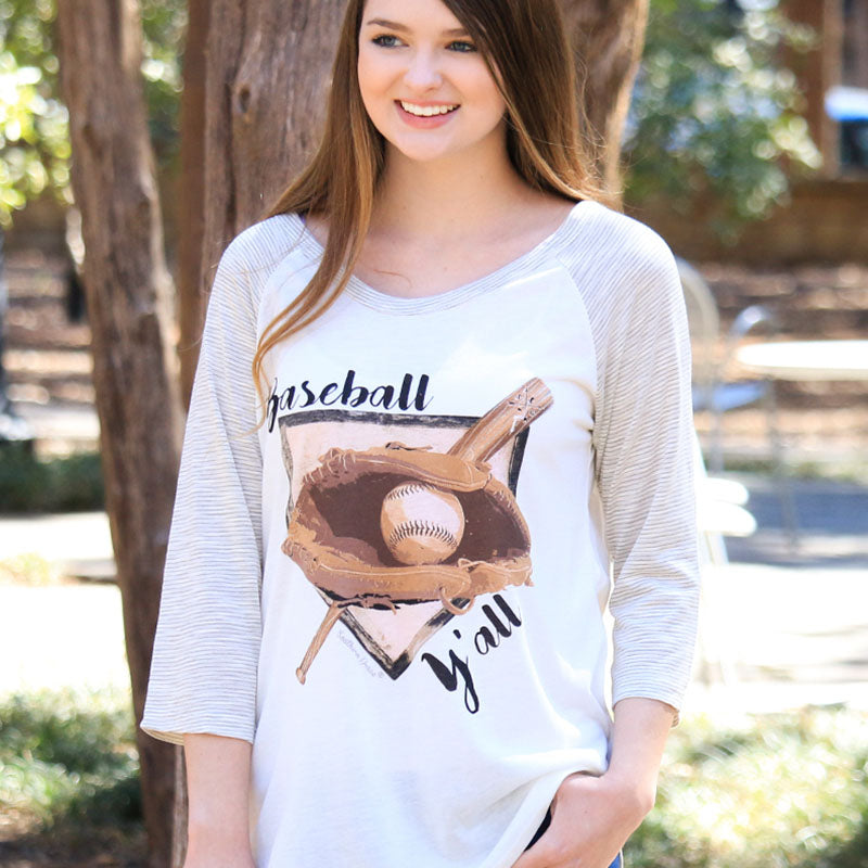 SALE Bjaxx Southern Grace Baseball Y'all Raglan - Adult & Kids T-Shirts, Sweatshirts & Hoodies apparel design preview 1