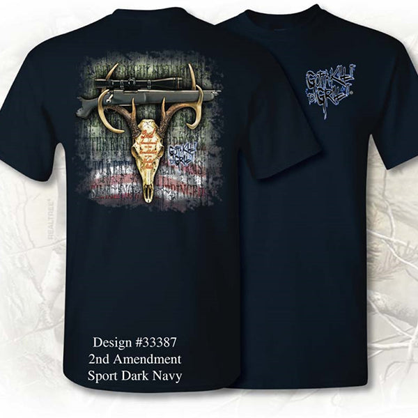 Gotta Kill It To Grill USA 2nd Amendment Deer Skull - Adult & Kids T-Shirts, Sweatshirts & Hoodies apparel design preview 2