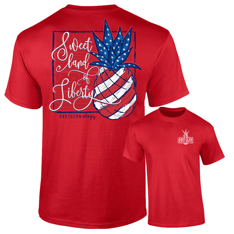 Southernology Liberty USA Pineapple Comfort Colors - Adult & Kids T-Shirts, Sweatshirts & Hoodies apparel design preview 1