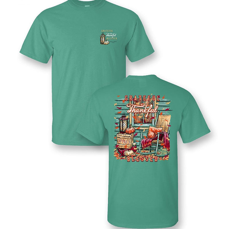 SALE Sassy Frass Thankful Fall Porch Comfort Colors - Adult & Kids T-Shirts, Sweatshirts & Hoodies apparel design preview 1