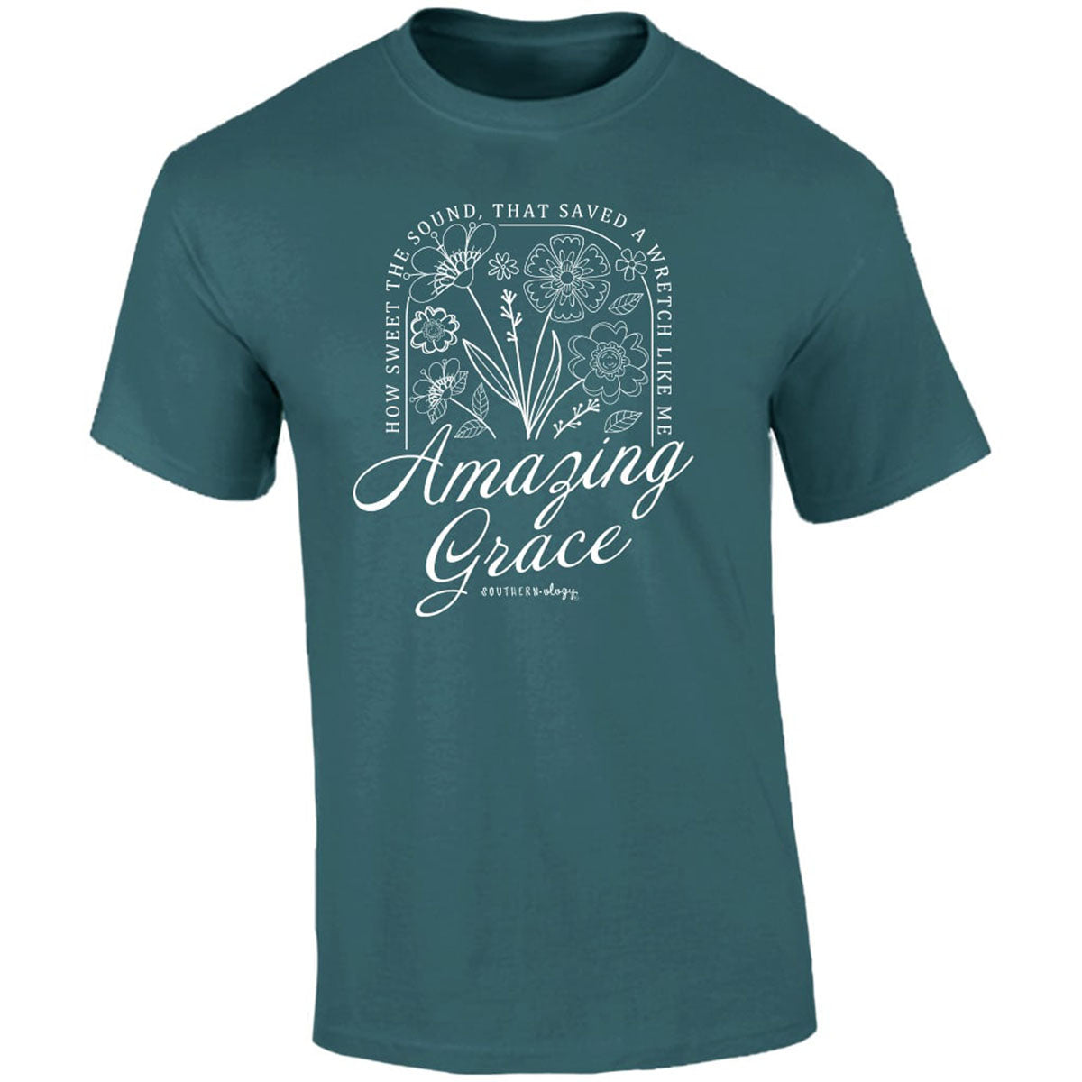 Southernology Floral Amazing Grace Comfort Colors - Adult & Kids T-Shirts, Sweatshirts & Hoodies apparel design preview 1
