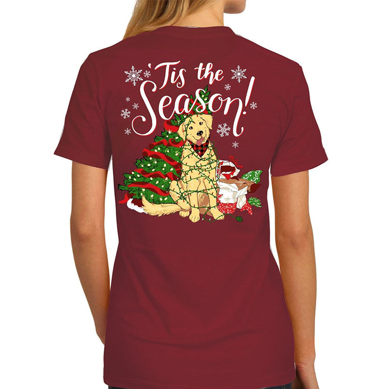 Southern Attitude Tis The Season Dog Christmas - Adult & Kids T-Shirts, Sweatshirts & Hoodies apparel design preview 1