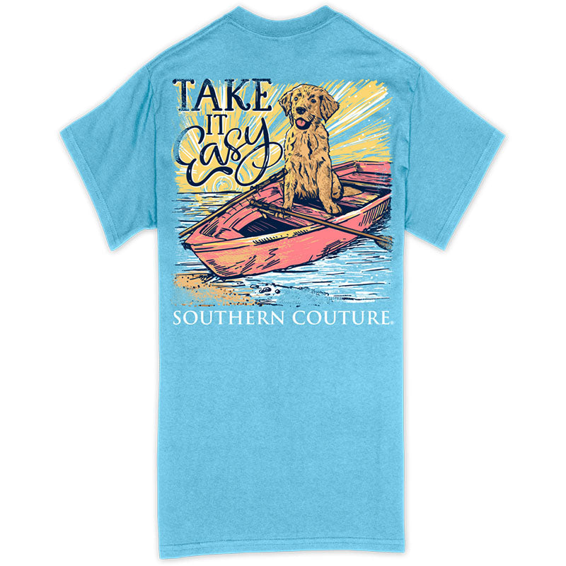 Southern Couture Classic Take It Easy Canoe Dog - Adult & Kids T-Shirts, Sweatshirts & Hoodies apparel design preview 1