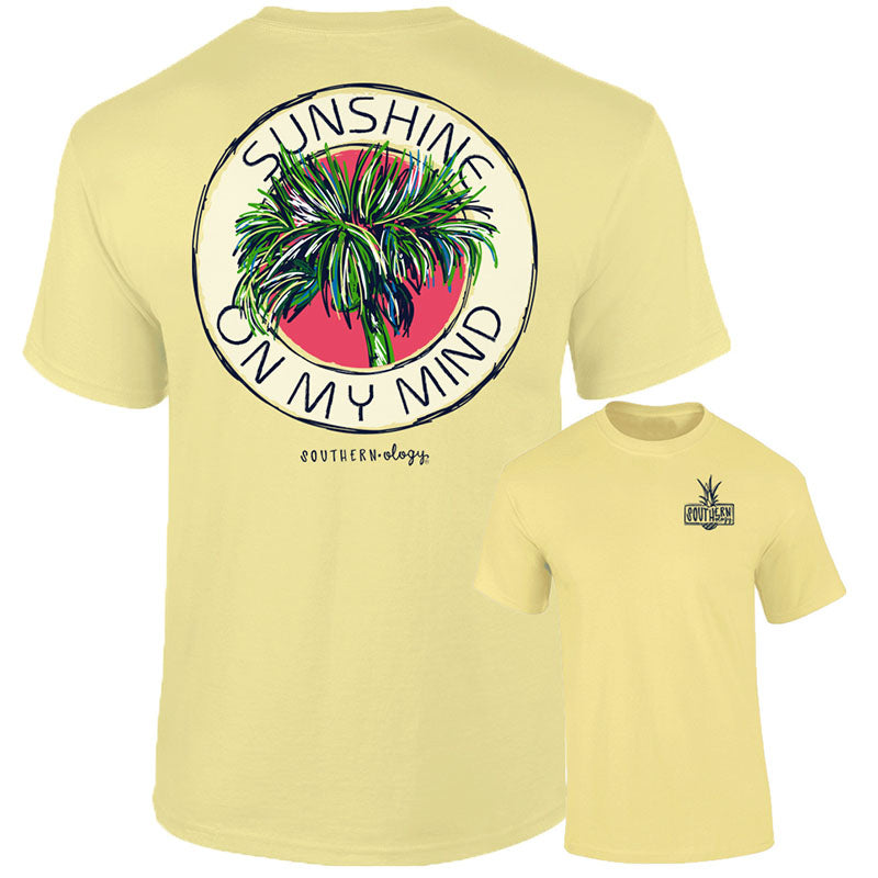 Southernology Sunshine on My Mind Palm Comfort Colors - Adult & Kids T-Shirts, Sweatshirts & Hoodies apparel design preview 1