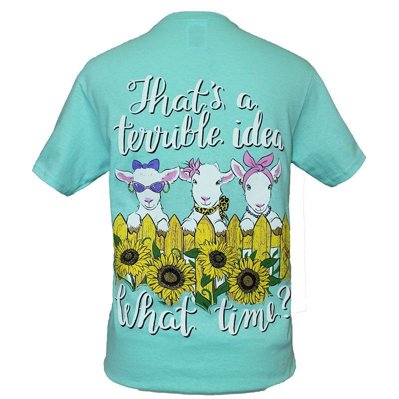 Southern Attitude What Time Goats Sunflower Seafoam - Adult & Kids T-Shirts, Sweatshirts & Hoodies apparel design preview 1