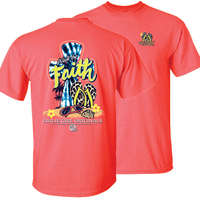 Girlie Girl Originals Walk By Faith Beach - Adult & Kids T-Shirts, Sweatshirts & Hoodies apparel design preview 1
