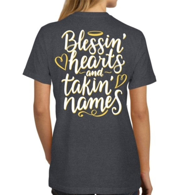 Southern Attitude Blessing Hearts Takin' Names - Adult & Kids T-Shirts, Sweatshirts & Hoodies apparel design preview 1