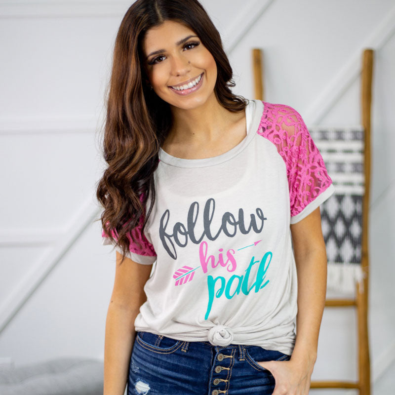 SALE Bjaxx Southern Grace His Path Cross Lace Sleeves - Adult & Kids T-Shirts, Sweatshirts & Hoodies apparel design preview 1