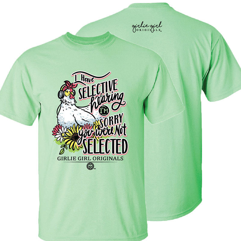 Girlie Girl Originals Selective Hearing Chicken - Adult & Kids T-Shirts, Sweatshirts & Hoodies apparel design preview 1