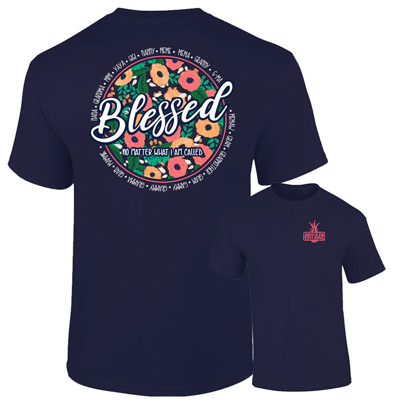 Southernology Blessed No Matter the Name Grandkids - Adult & Kids T-Shirts, Sweatshirts & Hoodies apparel design preview 1