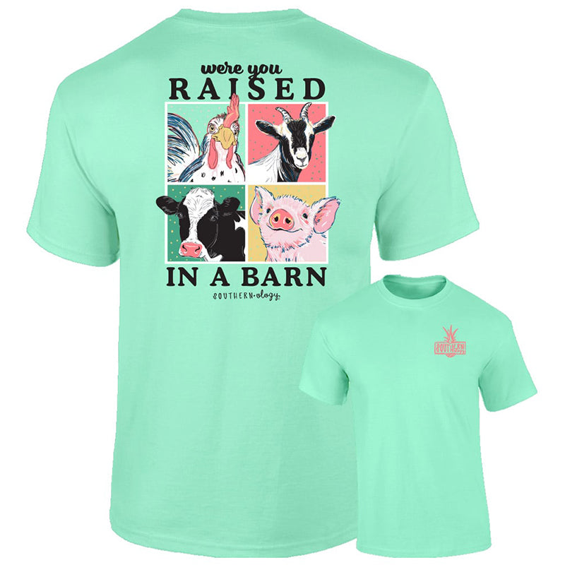 Southernology Raised in a Barn Animals Comfort Colors - Adult & Kids T-Shirts, Sweatshirts & Hoodies apparel design preview 2