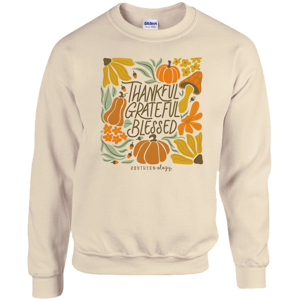 Southernology Grateful Pumpkins Fall Crewneck - Adult & Kids T-Shirts, Sweatshirts & Hoodies apparel design preview 1