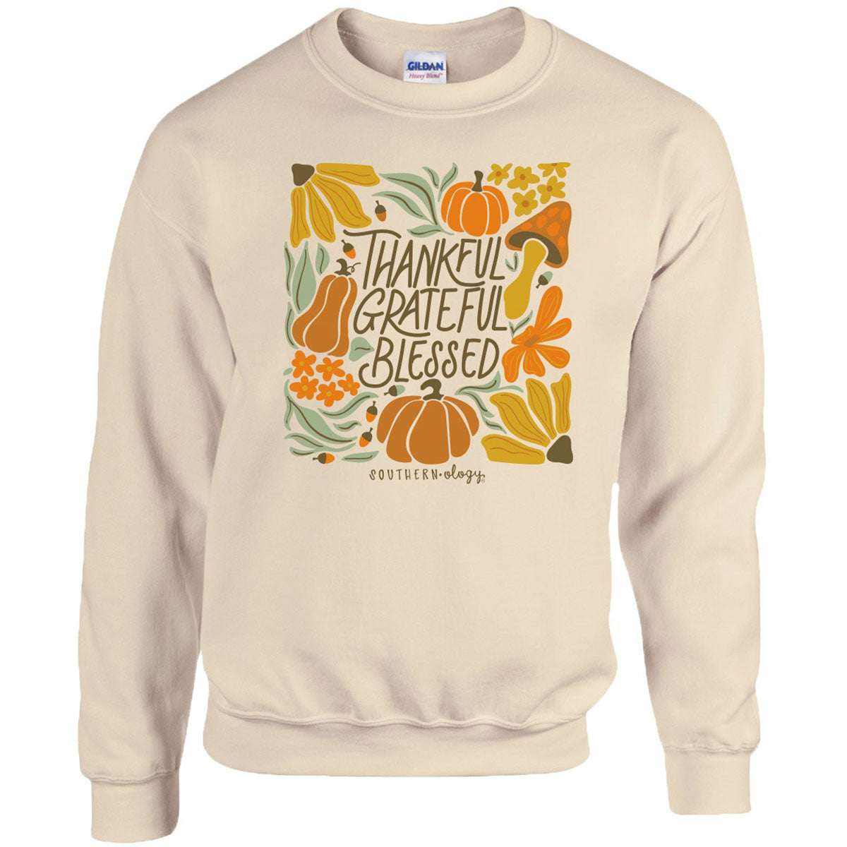 Southernology Grateful Pumpkins Fall Crewneck - Adult & Kids T-Shirts, Sweatshirts & Hoodies apparel design preview 1