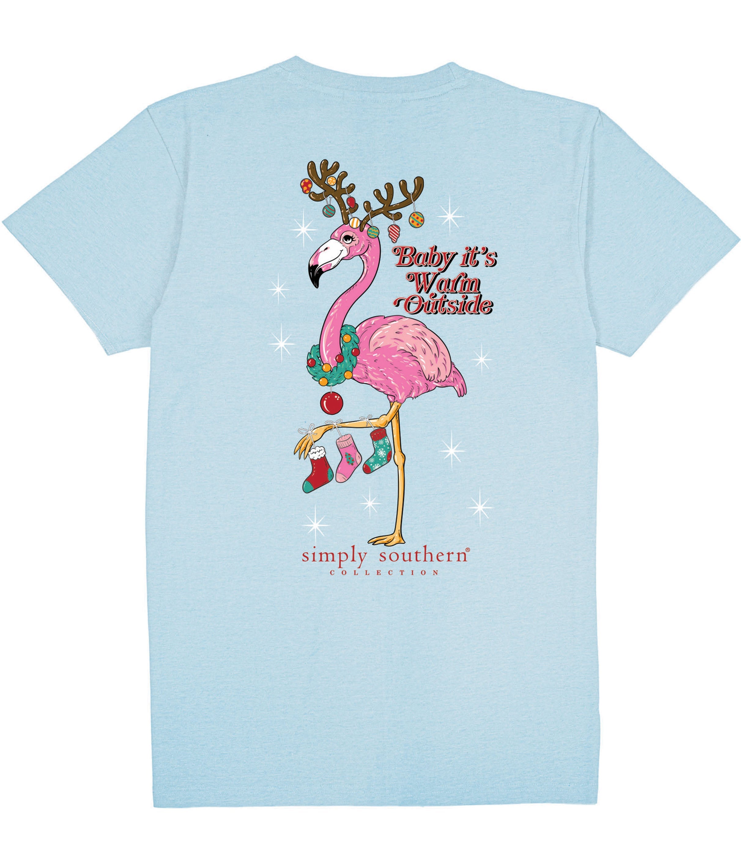 Simply Southern Flamingo Christmas Holiday - Adult & Kids T-Shirts, Sweatshirts & Hoodies apparel design preview 2