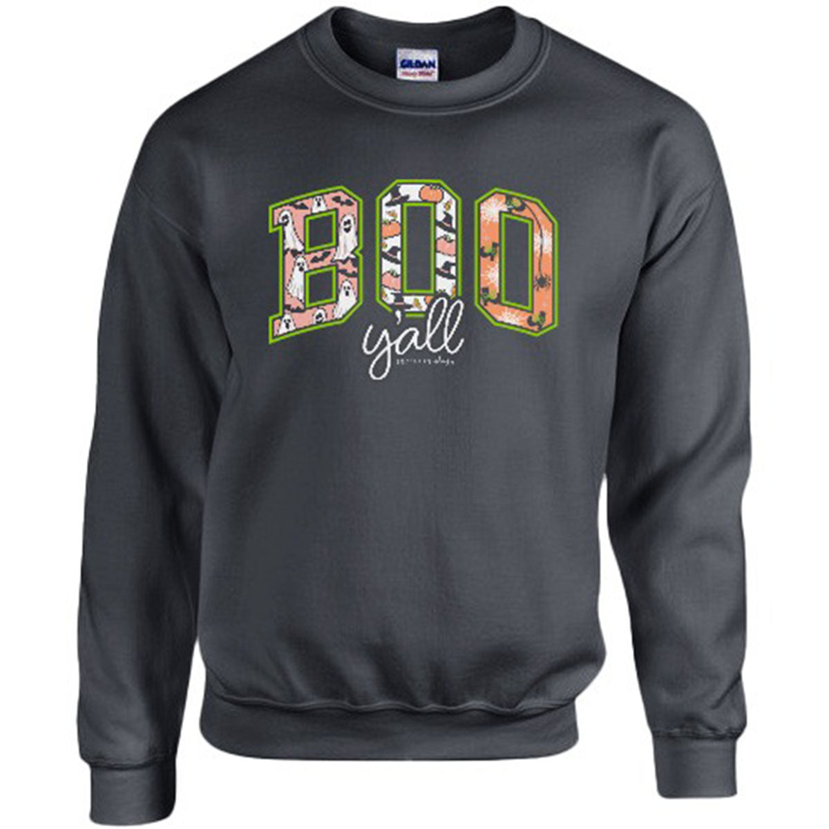 Southernology Boo Y'all Pattern Fall Crewneck - Adult & Kids T-Shirts, Sweatshirts & Hoodies apparel design preview 1