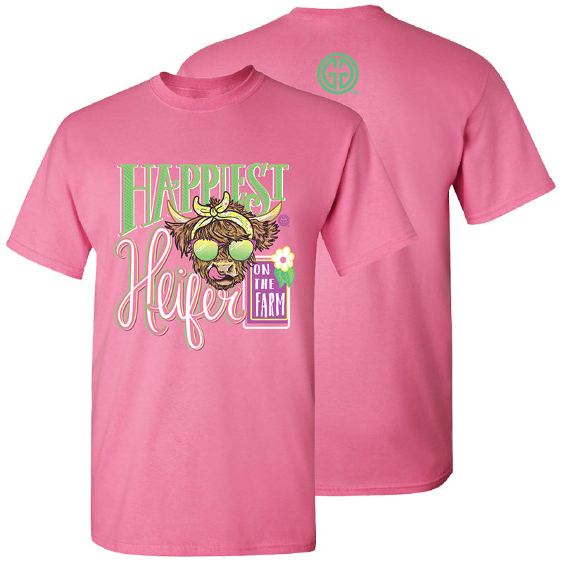 Girlie Girl Originals Happiest Heifer Cow - Adult & Kids T-Shirts, Sweatshirts & Hoodies apparel design preview 2