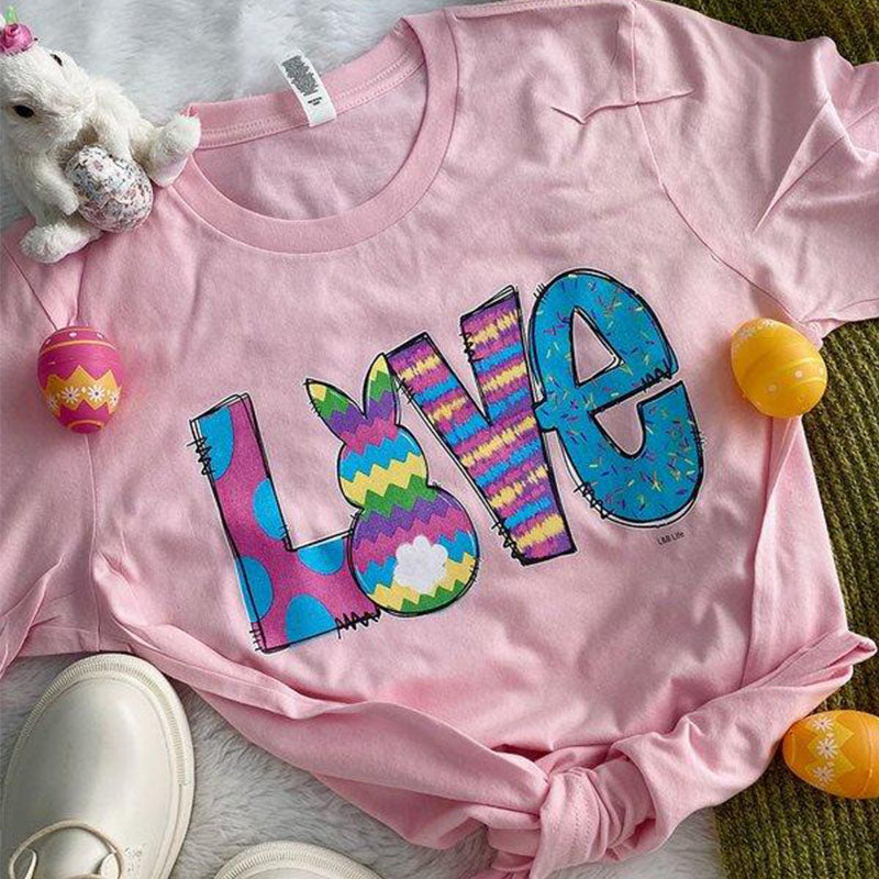 Bjaxx Lucky Blessed Love Easter Bunny Pink Front - Adult & Kids T-Shirts, Sweatshirts & Hoodies apparel design preview 1