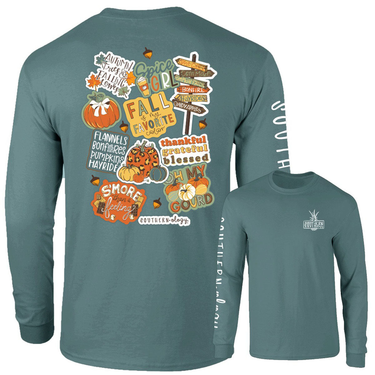 Southernology Decals Pumpkin Fall Comfort Colors - Adult & Kids T-Shirts, Sweatshirts & Hoodies apparel design preview 2
