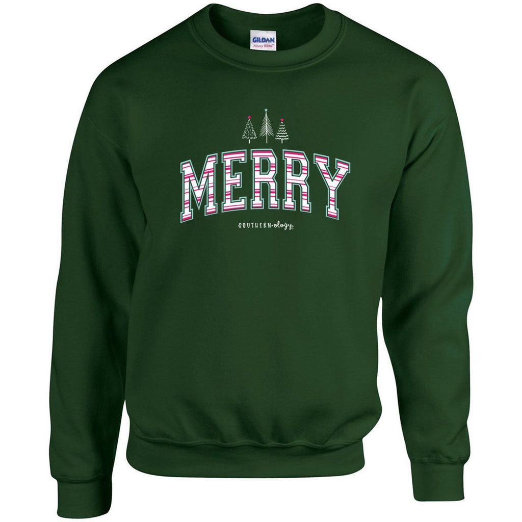 Southernology Merry Trees Holiday Crewneck - Adult & Kids T-Shirts, Sweatshirts & Hoodies apparel design preview 1