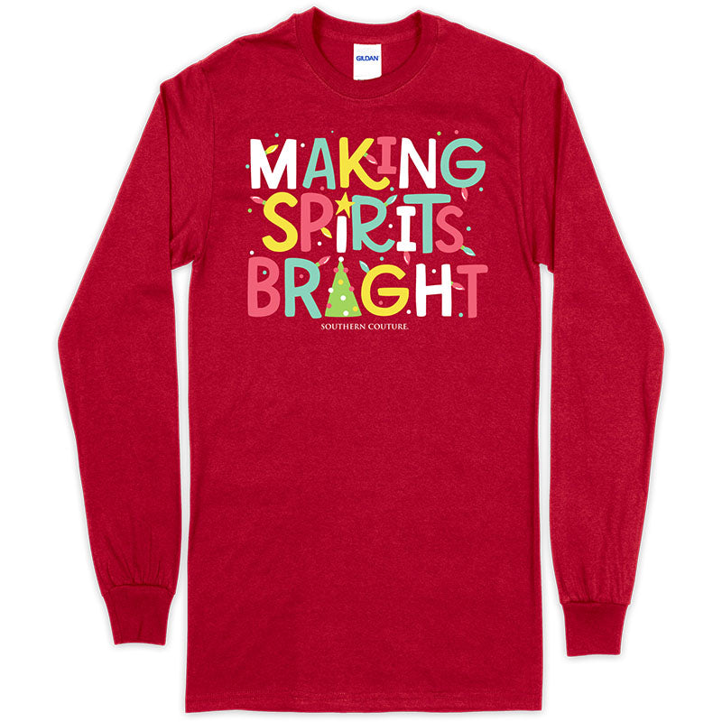 Southern Couture Making Spirits Bright Holiday Soft - Adult & Kids T-Shirts, Sweatshirts & Hoodies apparel design preview 1