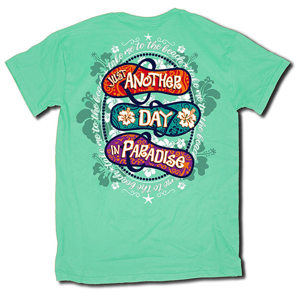 Sweet Thing Another Day In Paradise Flip Flop Mint - Adult & Kids T-Shirts, Sweatshirts & Hoodies apparel design preview 1