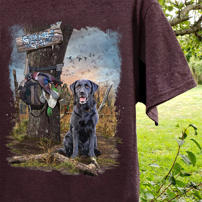SALE Gotta Kill It To Grill Duck Lab Dog - Adult & Kids T-Shirts, Sweatshirts & Hoodies apparel design preview 1