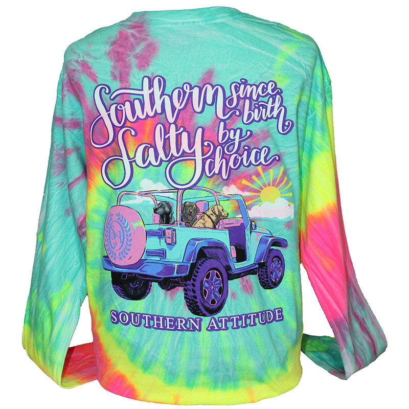 SALE Southern Attitude Salty By Choice Tie Dye - Adult & Kids T-Shirts, Sweatshirts & Hoodies apparel design preview 1