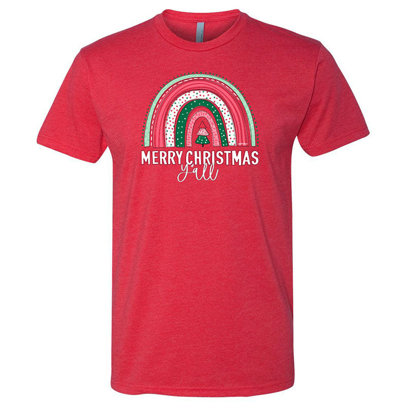 Southernology Statement Merry Christmas Y'all Rainbow - Adult & Kids T-Shirts, Sweatshirts & Hoodies apparel design preview 1