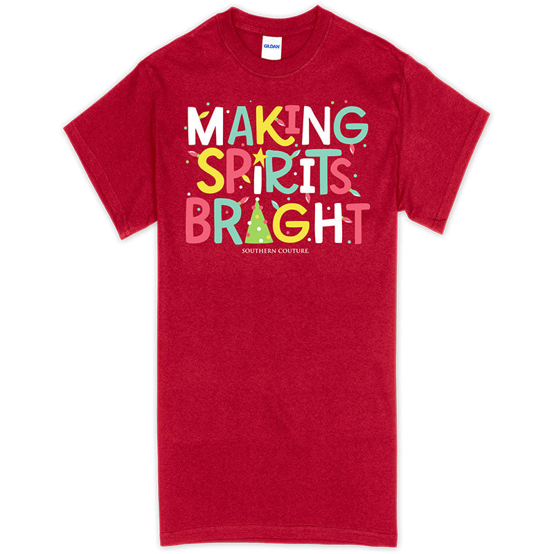 Southern Couture Making Spirits Bright Holiday Soft - Adult & Kids T-Shirts, Sweatshirts & Hoodies apparel design preview 2