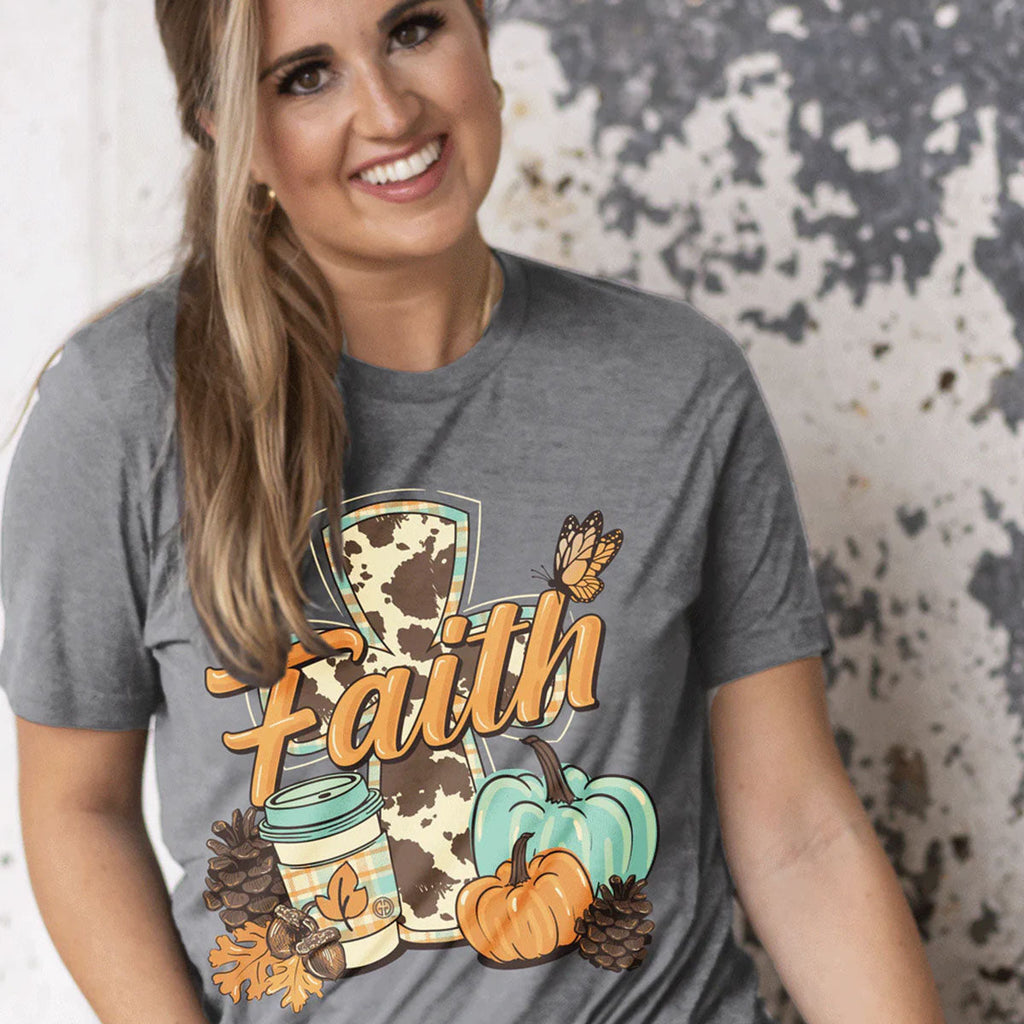 Girlie Girl Originals Faith Fall Pumpkin - Adult & Kids T-Shirts, Sweatshirts & Hoodies apparel design preview 1