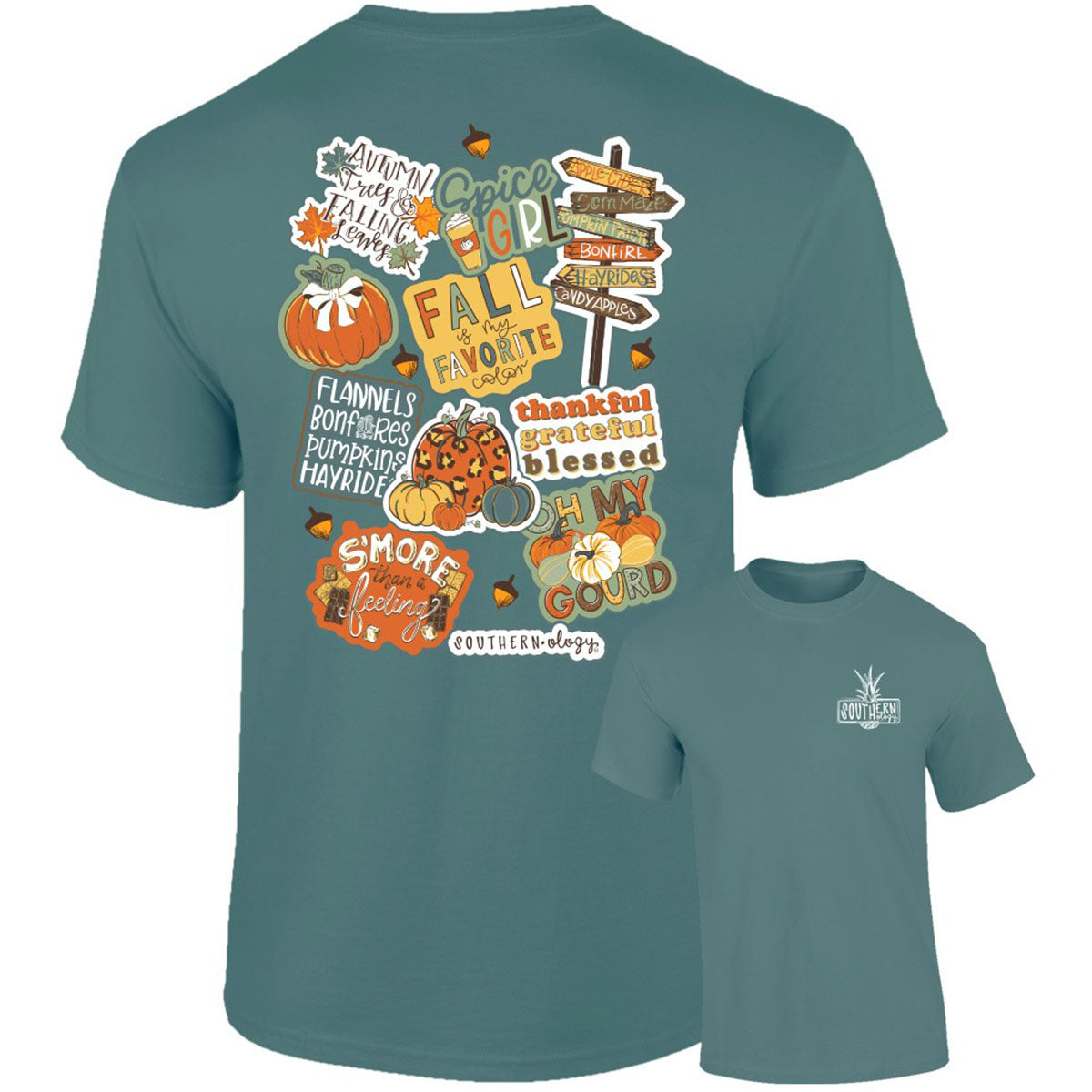 Southernology Decals Pumpkin Fall Comfort Colors - Adult & Kids T-Shirts, Sweatshirts & Hoodies apparel design preview 2