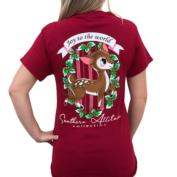 Southern Attitude Preppy Holiday Joy To The World - Adult & Kids T-Shirts, Sweatshirts & Hoodies apparel design preview 1