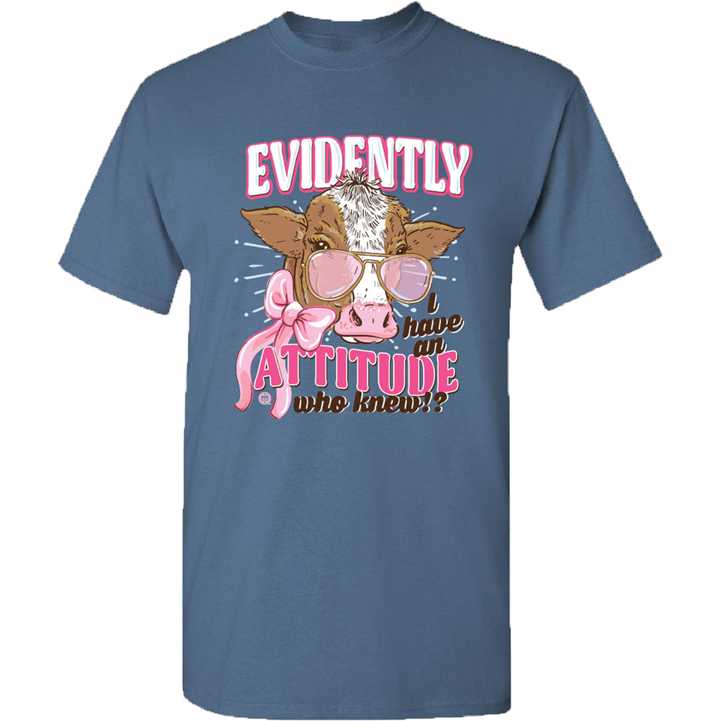 Girlie Girl Originals An Attitude Cow - Adult & Kids T-Shirts, Sweatshirts & Hoodies apparel design preview 2