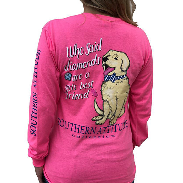 Southern Attitude Preppy Diamonds Are A Girls Best - Adult & Kids T-Shirts, Sweatshirts & Hoodies apparel design preview 1