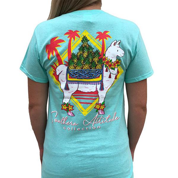 Sale Southern Attitude Seafoam Preppy Pineapple Llama - Adult & Kids T-Shirts, Sweatshirts & Hoodies apparel design preview 1