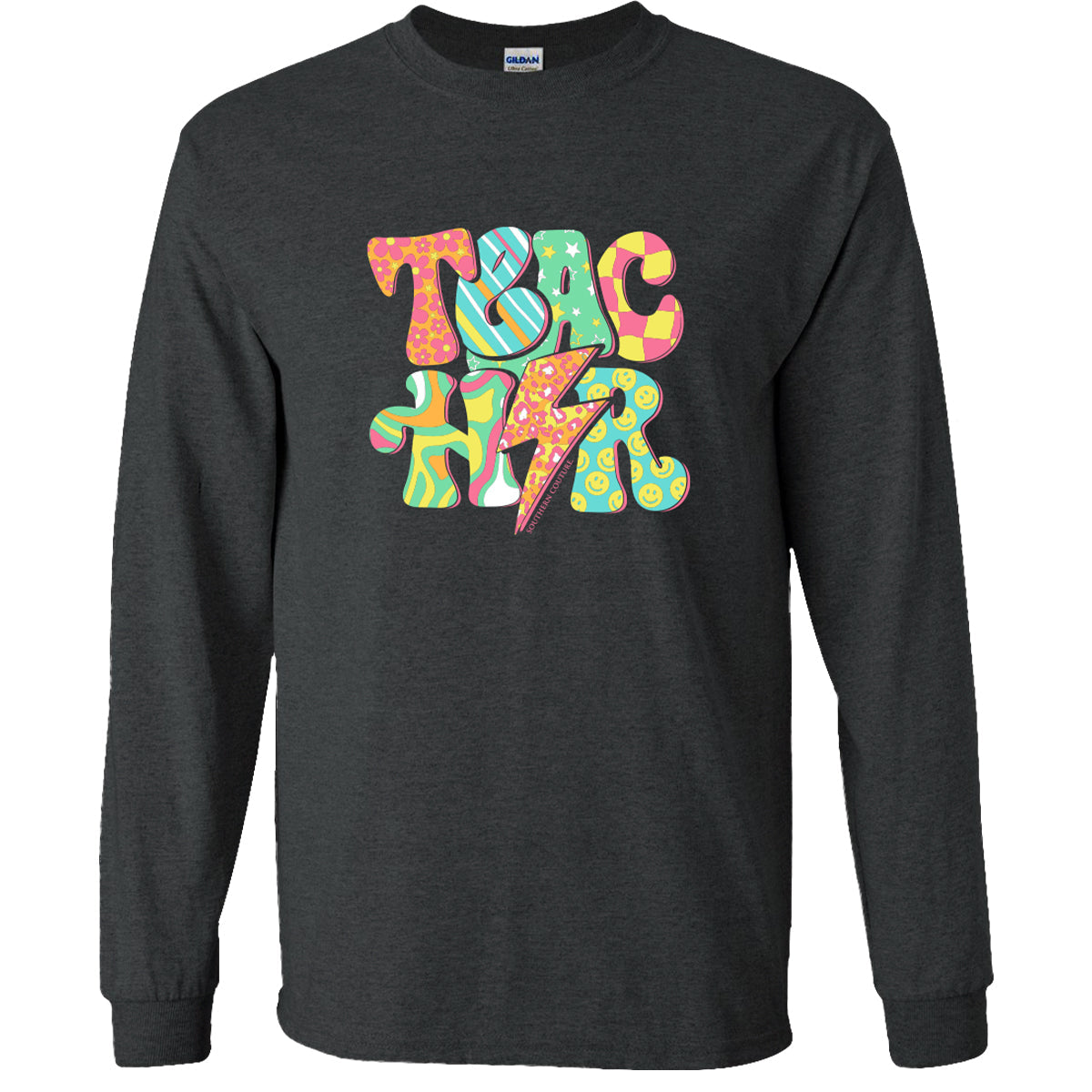 Southern Couture Retro Teacher Soft - Adult & Kids T-Shirts, Sweatshirts & Hoodies apparel design preview 2