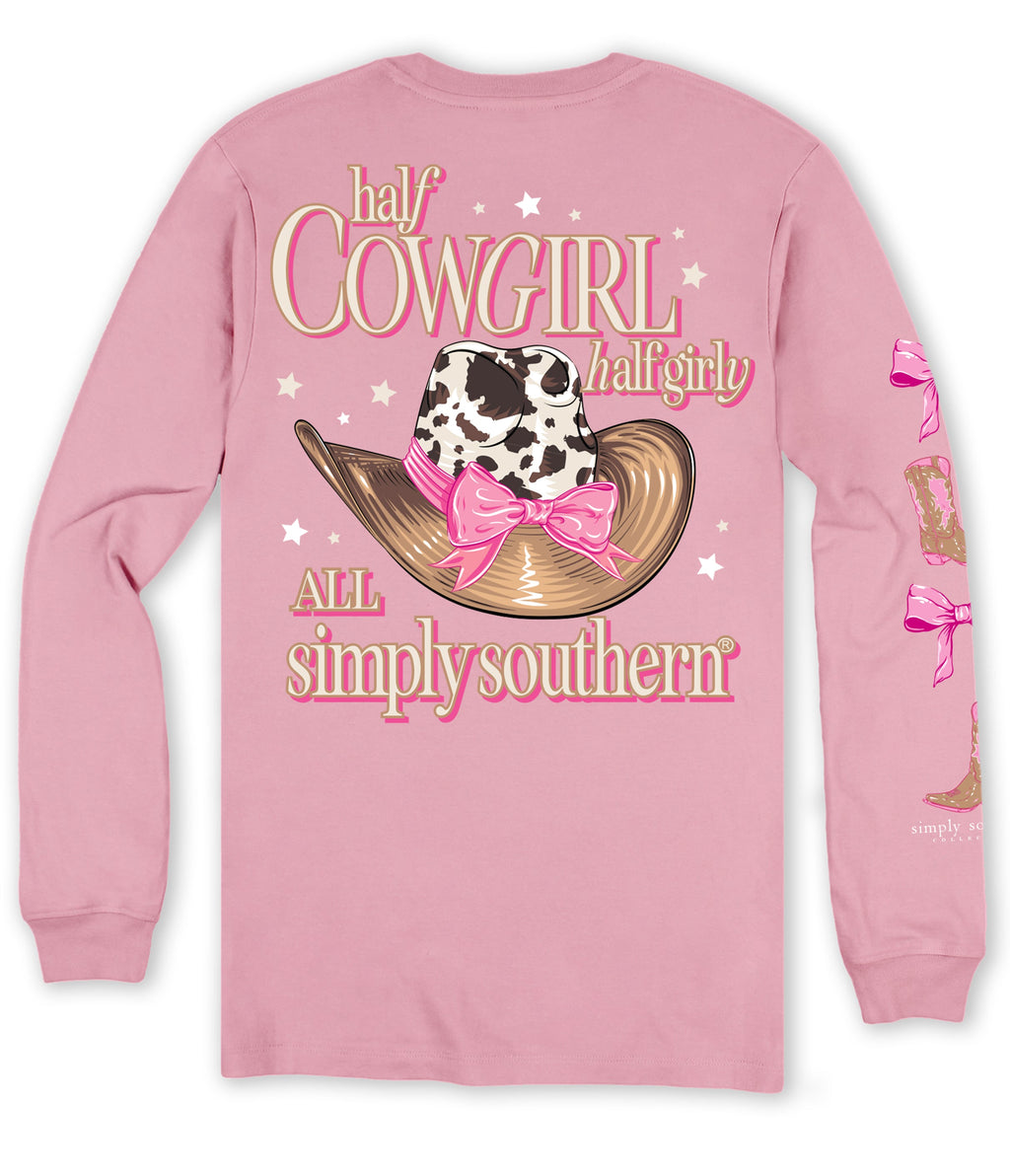 Simply Southern Half Cowgirl Girly - Adult & Kids T-Shirts, Sweatshirts & Hoodies apparel design preview 1