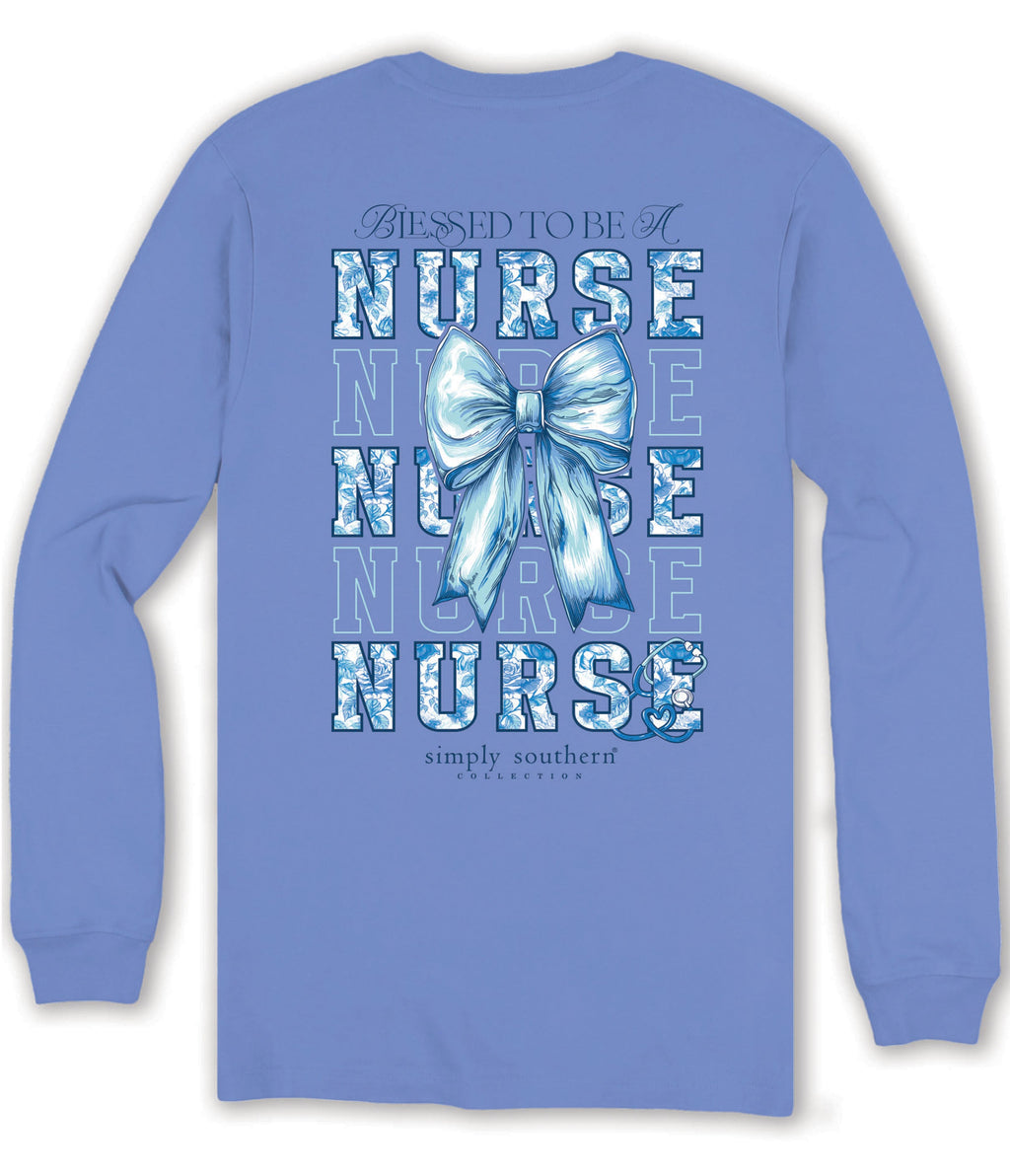 Simply Southern Blessed Nurse Bow - Adult & Kids T-Shirts, Sweatshirts & Hoodies apparel design preview 1