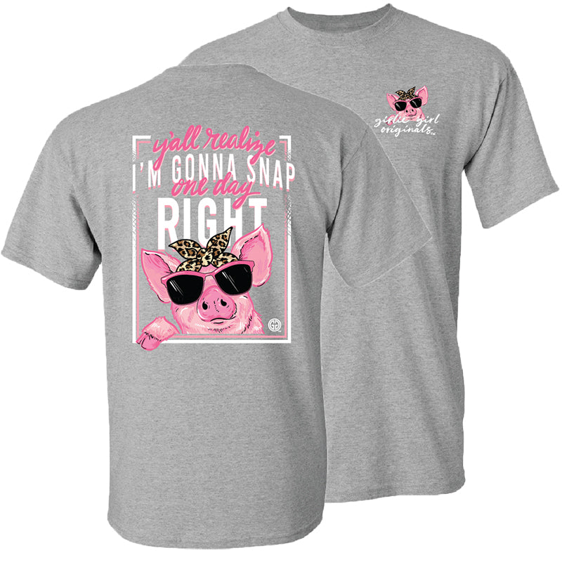 Girlie Girl Originals Gonna Snap Pig - Adult & Kids T-Shirts, Sweatshirts & Hoodies apparel design preview 2