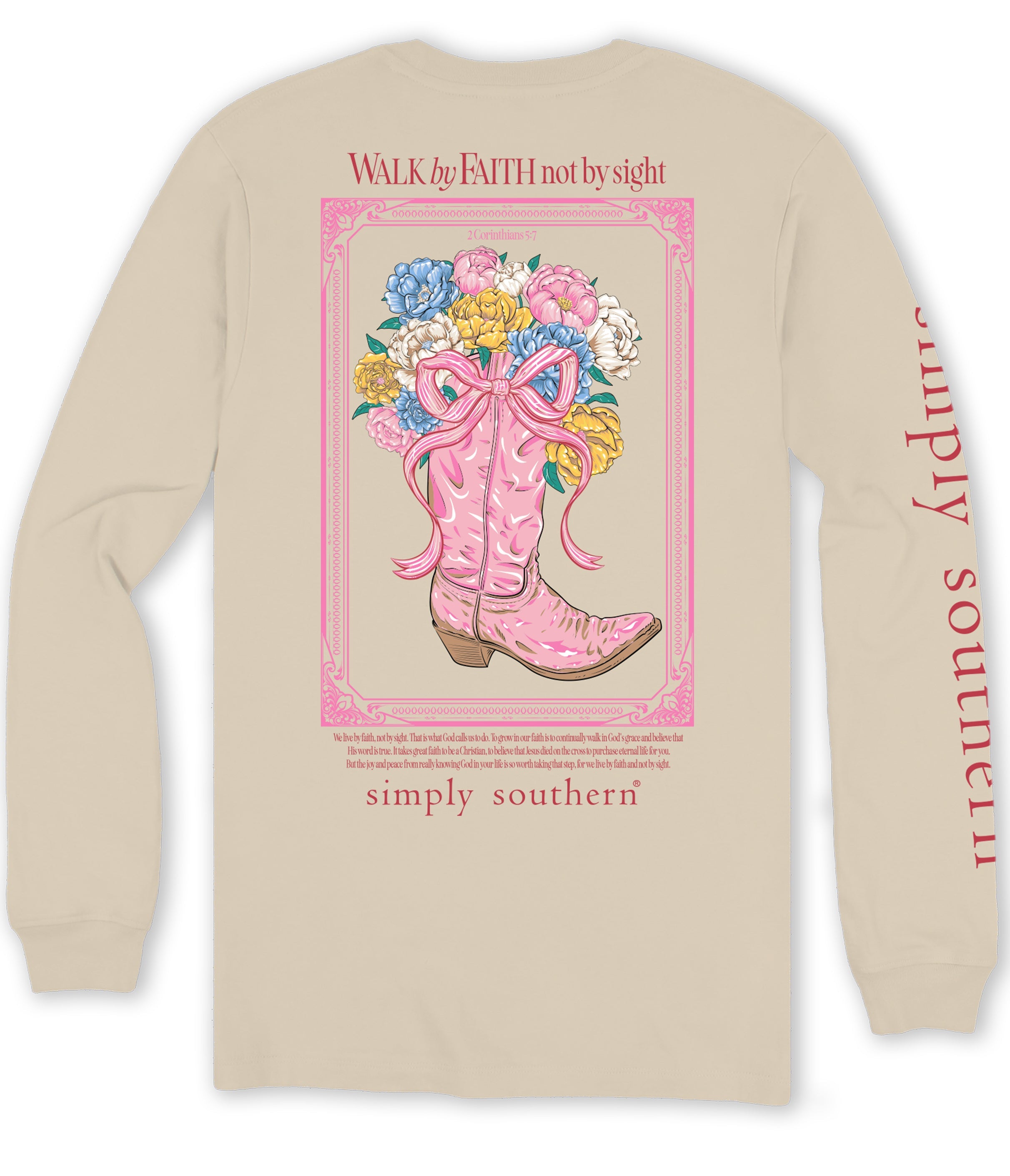 Simply Southern Walk By Faith Boot Flower - Adult & Kids T-Shirts, Sweatshirts & Hoodies apparel design preview 1
