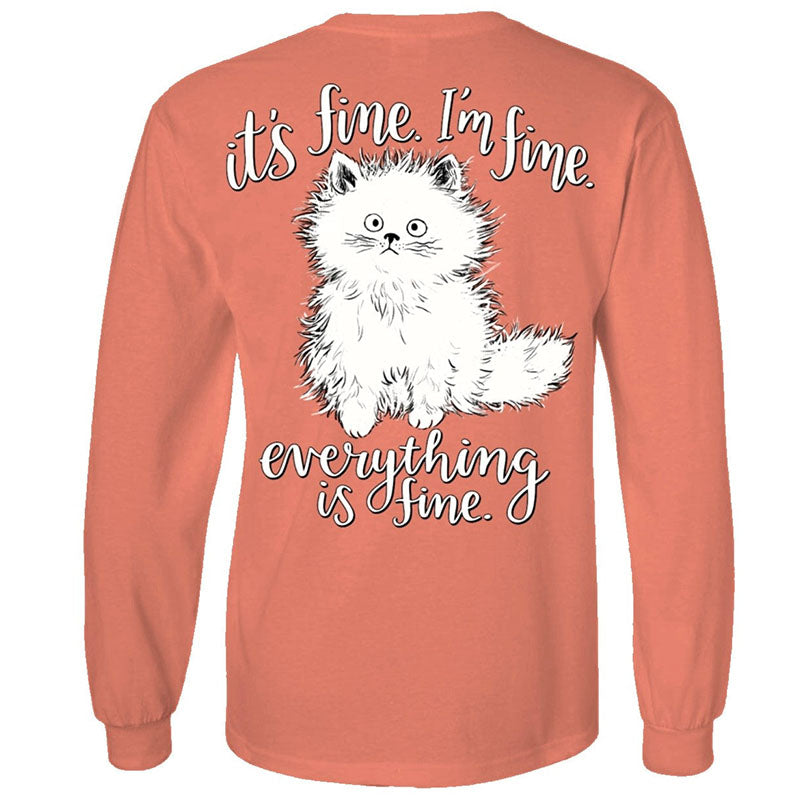 Southern Attitude Everything's Fine Cat - Adult & Kids T-Shirts, Sweatshirts & Hoodies apparel design preview 2