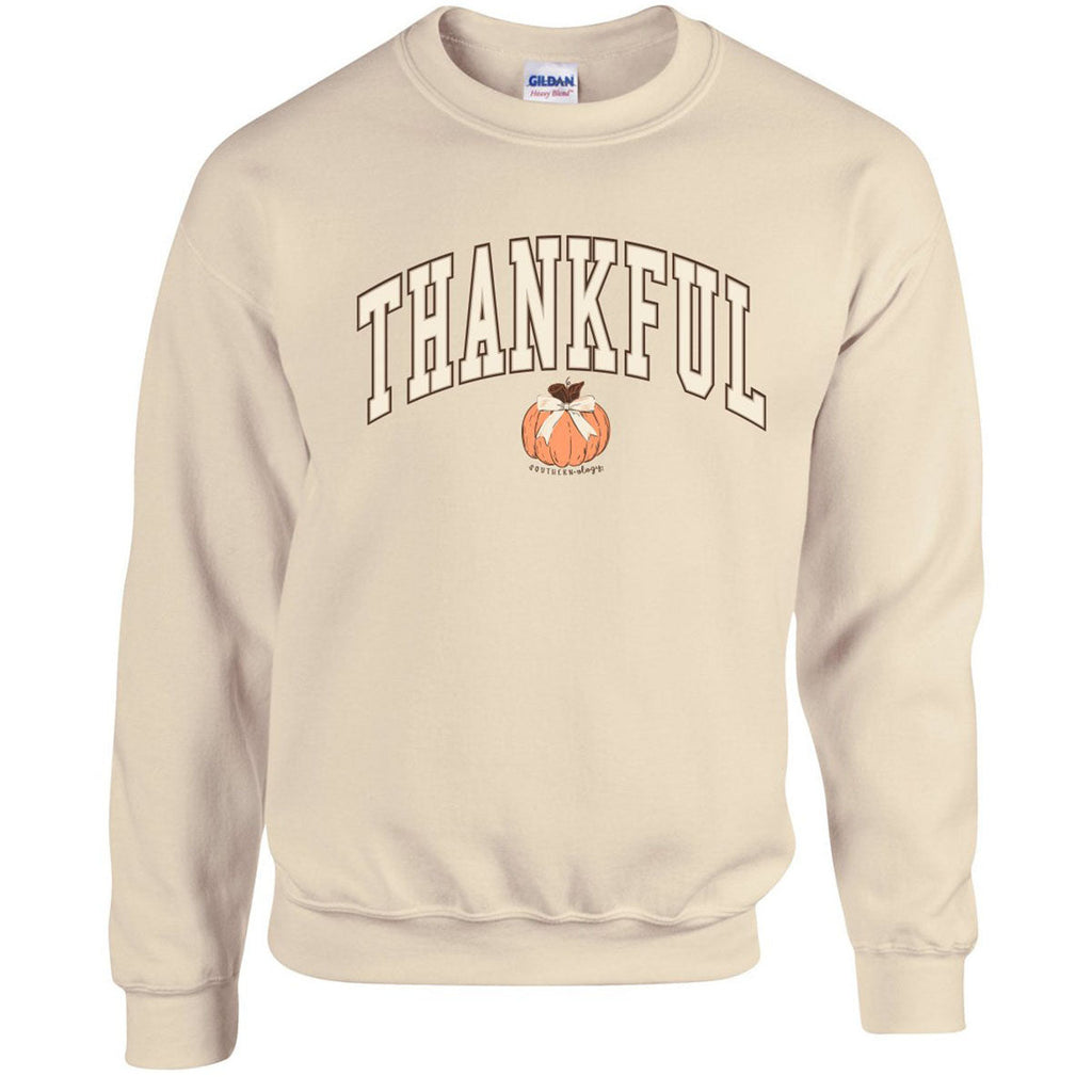 Southernology Thankful Pumpkin Fall Crewneck - Adult & Kids T-Shirts, Sweatshirts & Hoodies apparel design preview 1