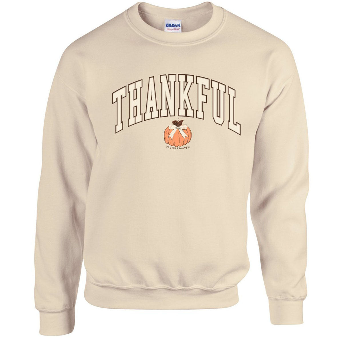 Southernology Thankful Pumpkin Fall Crewneck - Adult & Kids T-Shirts, Sweatshirts & Hoodies apparel design preview 1