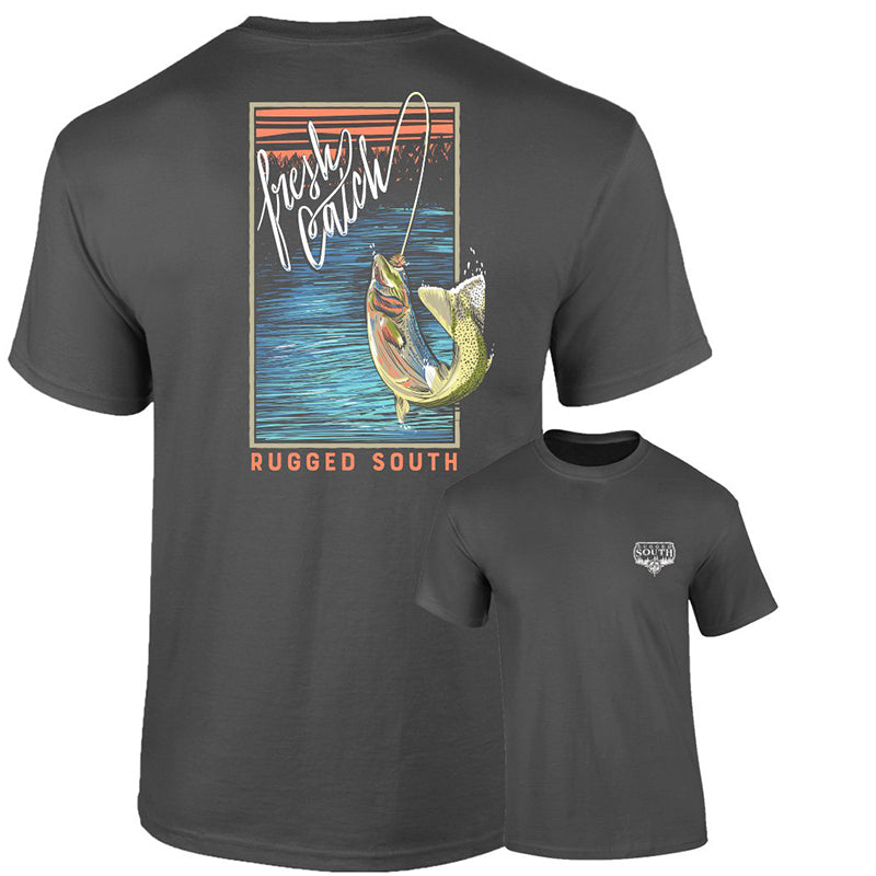 Southernology Rugged South Trout Fishing Comfort - Adult & Kids T-Shirts, Sweatshirts & Hoodies apparel design preview 1