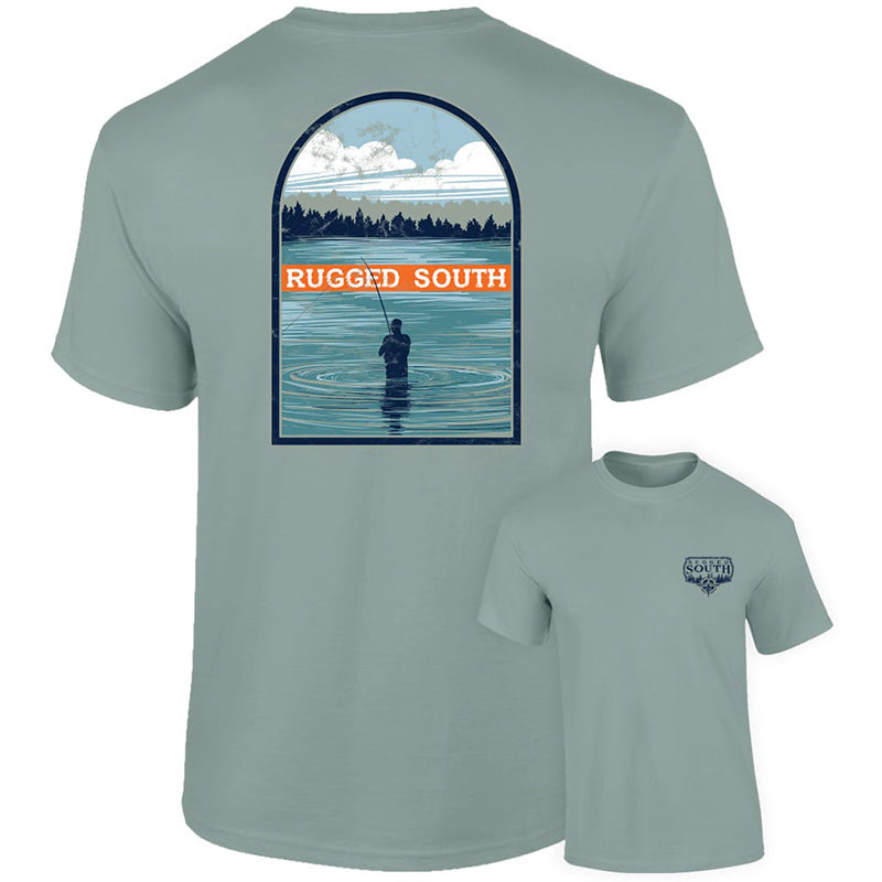 Southernology Rugged South Fly Fishing Comfort Colors - Adult & Kids T-Shirts, Sweatshirts & Hoodies apparel design preview 1