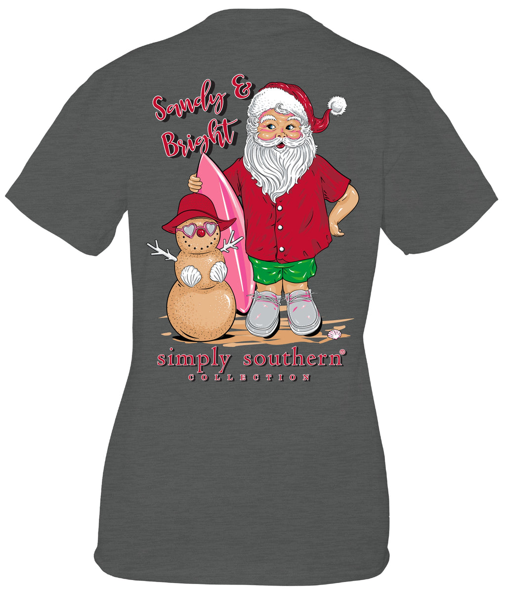 SALE Simply Southern Sandy Bright Santa Holiday - Adult & Kids T-Shirts, Sweatshirts & Hoodies apparel design preview 1