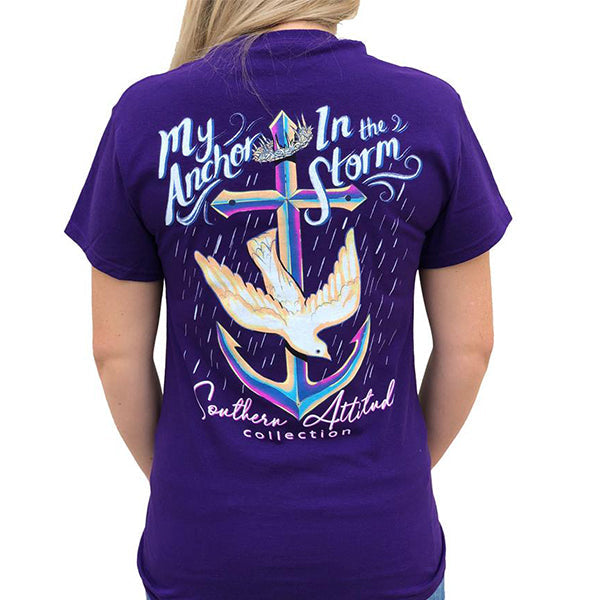 Southern Attitude Preppy Anchor In The Storm Purple - Adult & Kids T-Shirts, Sweatshirts & Hoodies apparel design preview 2