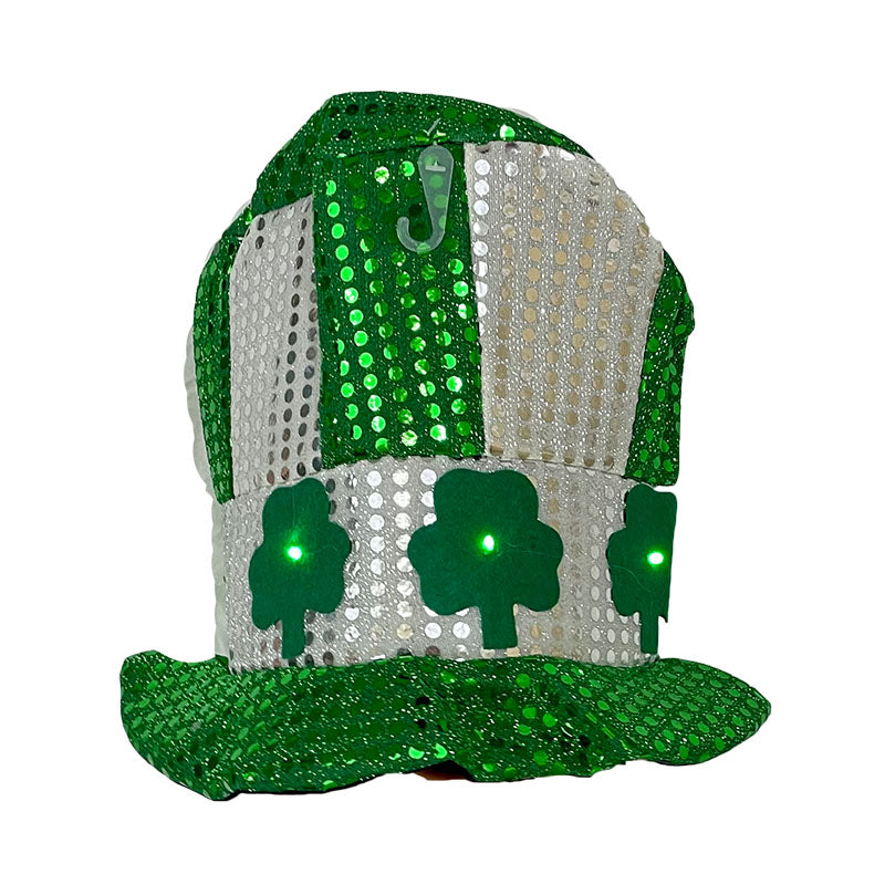 IRISH ST.PATRICK'S LIGHT UP TOP HAT - Adult & Kids T-Shirts, Sweatshirts & Hoodies apparel design preview 2