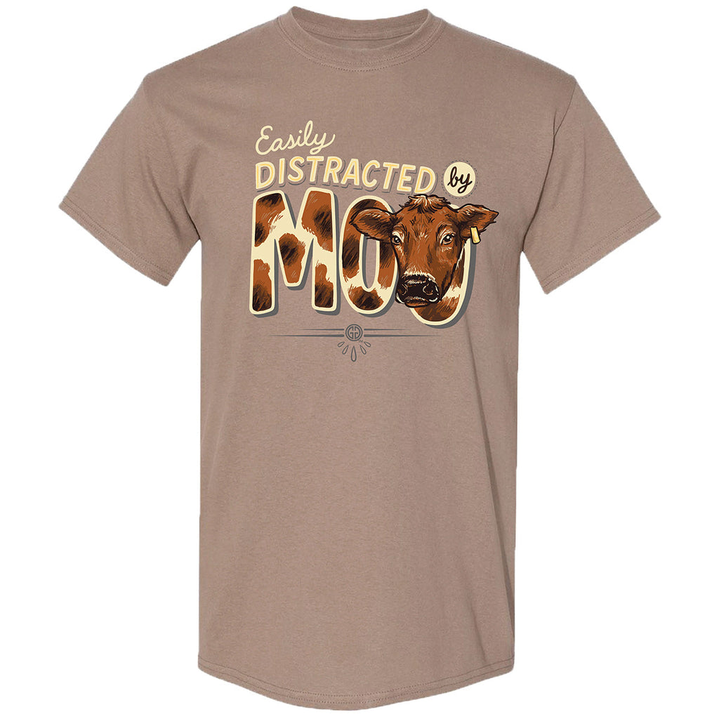 Girlie Girl Originals Distracted By Moo Cow - Adult & Kids T-Shirts, Sweatshirts & Hoodies apparel design preview 2