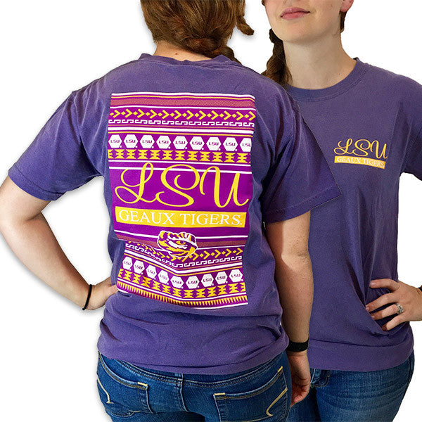 SALE Louisiana State Preppy Logo Comfort Colors - Adult & Kids T-Shirts, Sweatshirts & Hoodies apparel design preview 1